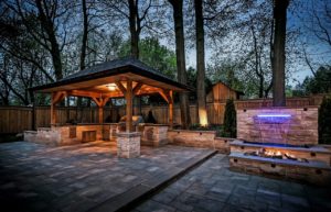 waterfall, types of, patio, cabana, outdoor kitchen, fireplace, retaining wall, professional landscaping services